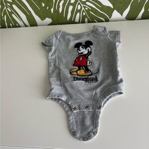 Disney Gray and Red Mickey Mouse Bodysuit